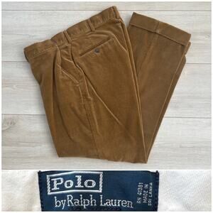 Polo Ralph Lauren 100% Cotton Brown Corduroys Vintage Size 35x32 SG